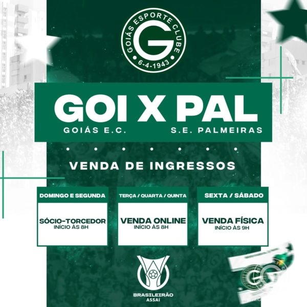 Ingressos para Goiás x Palmeiras – Sábado 16/04, às 16h30 - Goiás Esporte  Clube